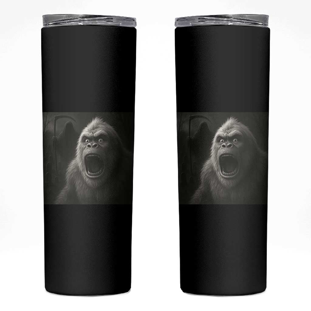 Funny Bigfoot Sasquatch Halloween The Grim Reaper Skinny Tumbler - Wonder Print Shop