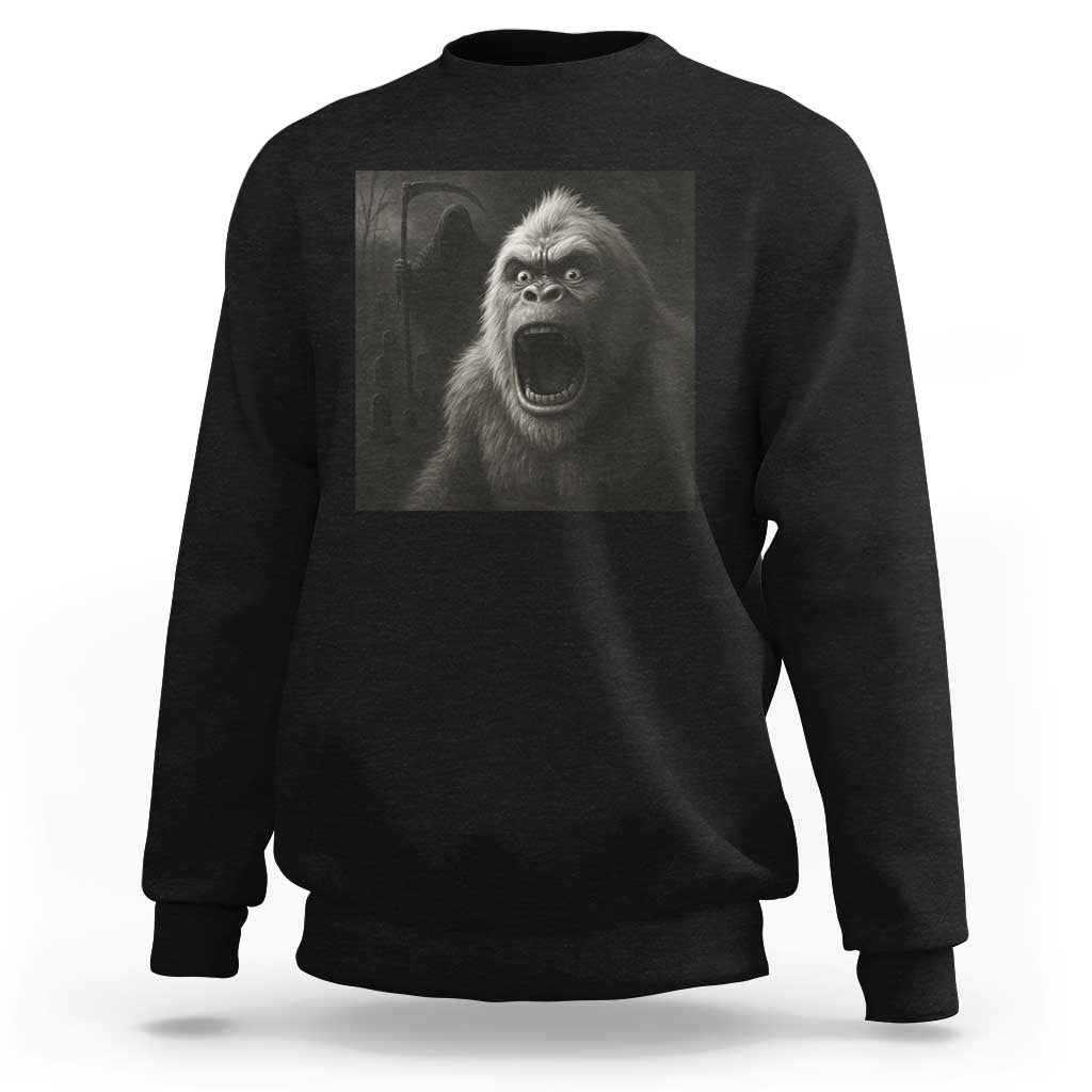 Funny Bigfoot Sasquatch Halloween The Grim Reaper Sweatshirt - Wonder Print Shop