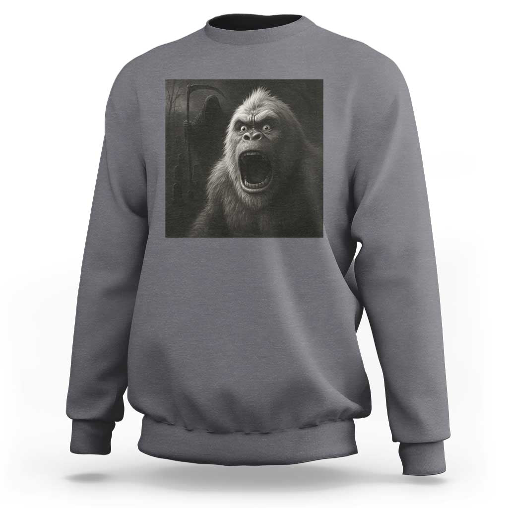 Funny Bigfoot Sasquatch Halloween The Grim Reaper Sweatshirt - Wonder Print Shop