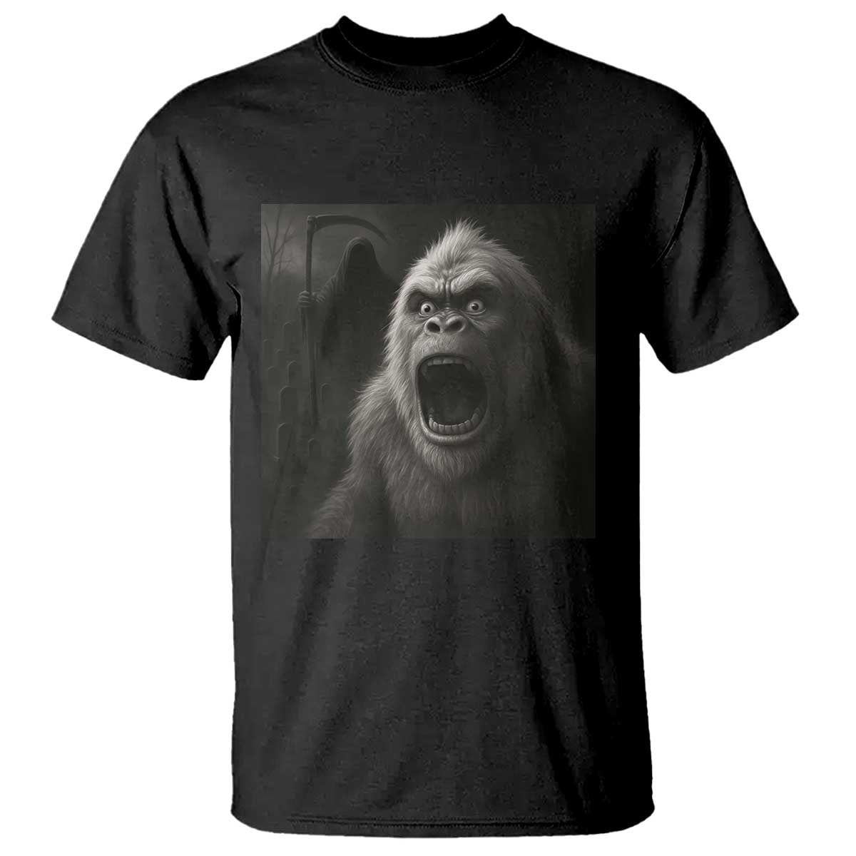 Funny Bigfoot Sasquatch Halloween The Grim Reaper T Shirt - Wonder Print Shop