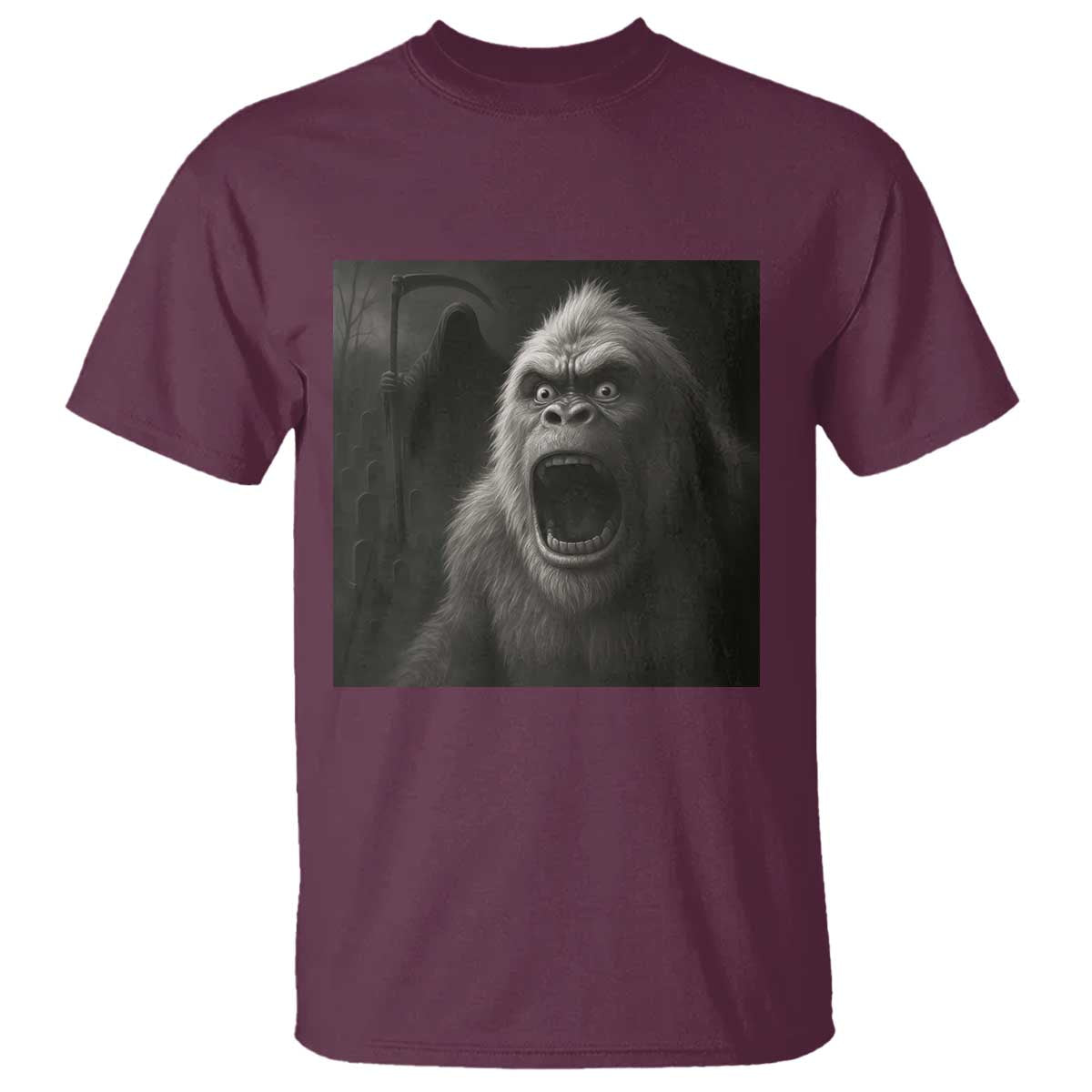 Funny Bigfoot Sasquatch Halloween The Grim Reaper T Shirt - Wonder Print Shop
