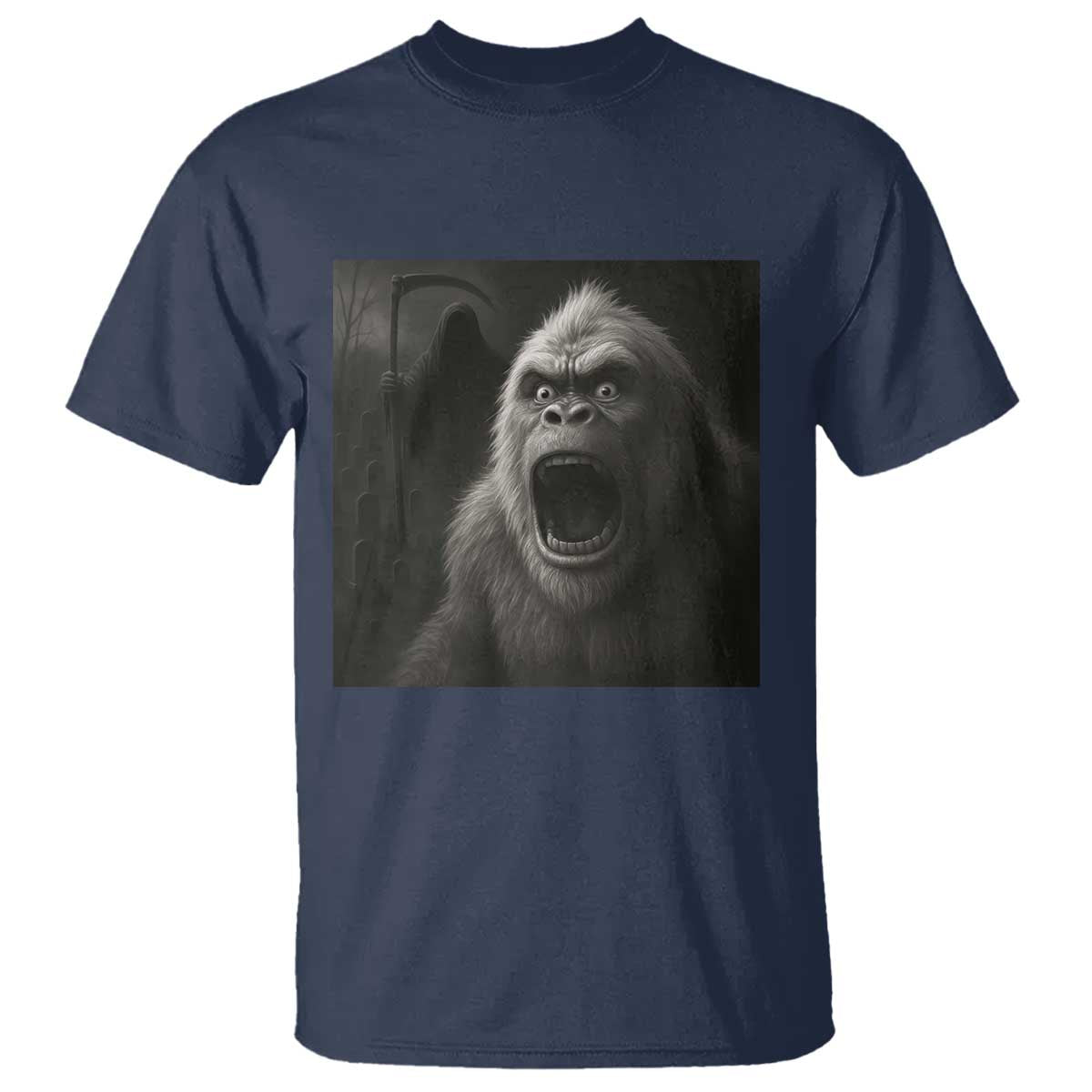 Funny Bigfoot Sasquatch Halloween The Grim Reaper T Shirt - Wonder Print Shop