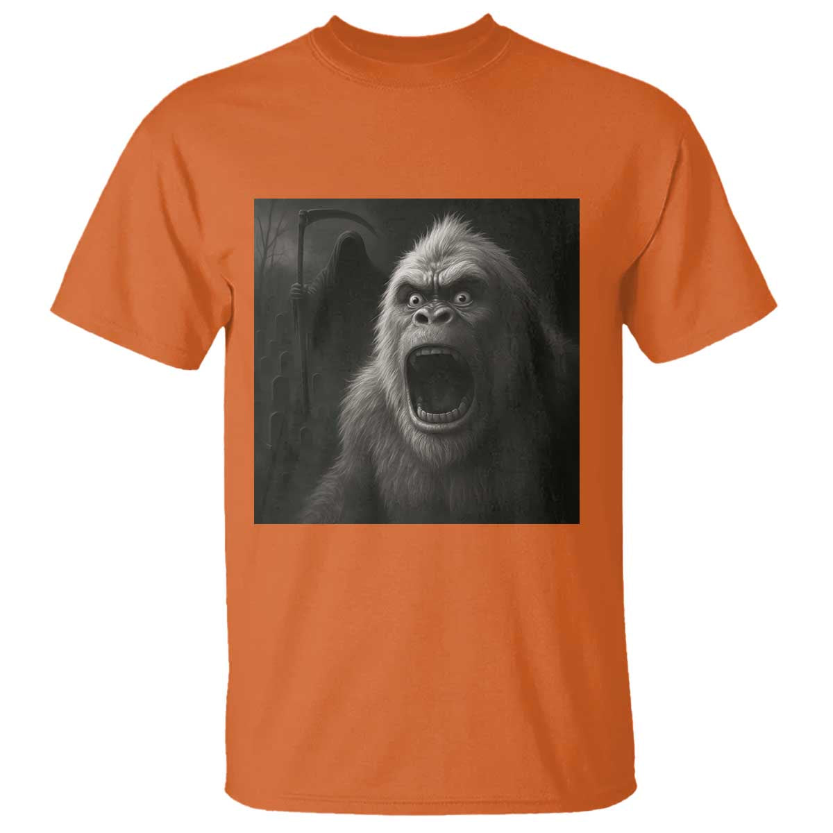 Funny Bigfoot Sasquatch Halloween The Grim Reaper T Shirt - Wonder Print Shop