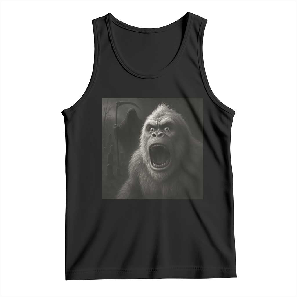 Funny Bigfoot Sasquatch Halloween The Grim Reaper Tank Top - Wonder Print Shop