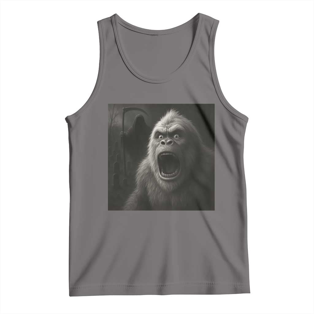 Funny Bigfoot Sasquatch Halloween The Grim Reaper Tank Top - Wonder Print Shop