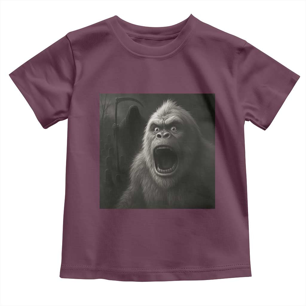 Funny Bigfoot Sasquatch Halloween The Grim Reaper Toddler T Shirt - Wonder Print Shop