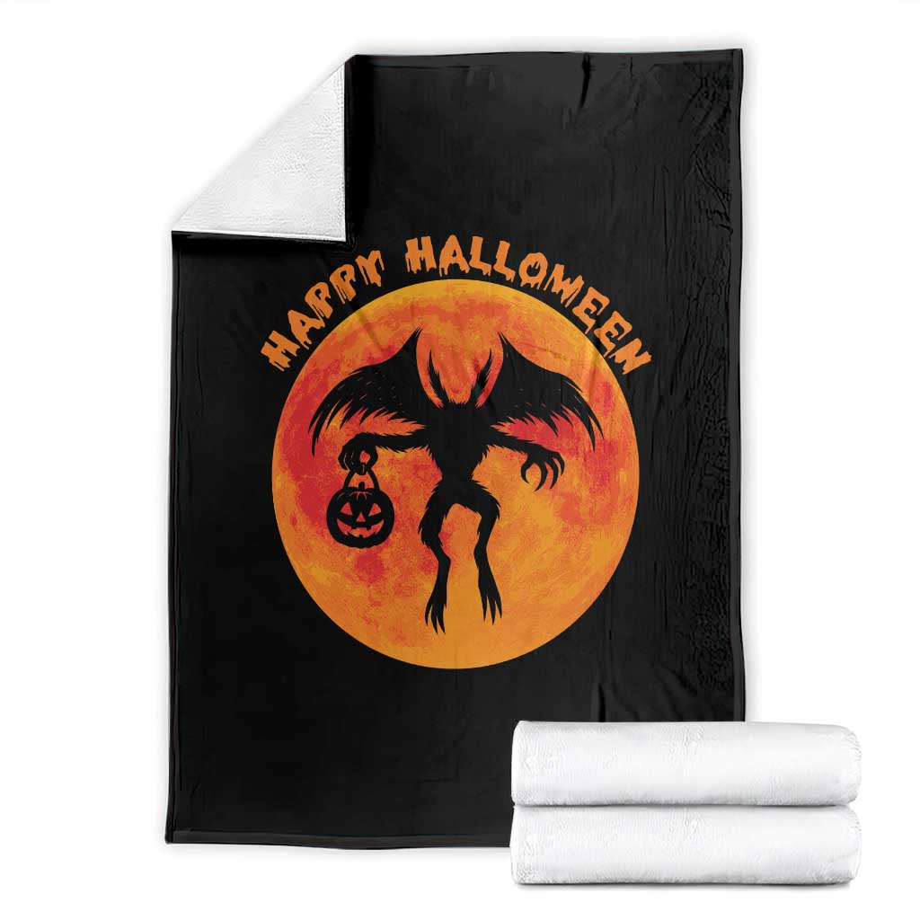 Funny Halloween Mothman Cryptid Creatures Throw Blanket - Wonder Print Shop