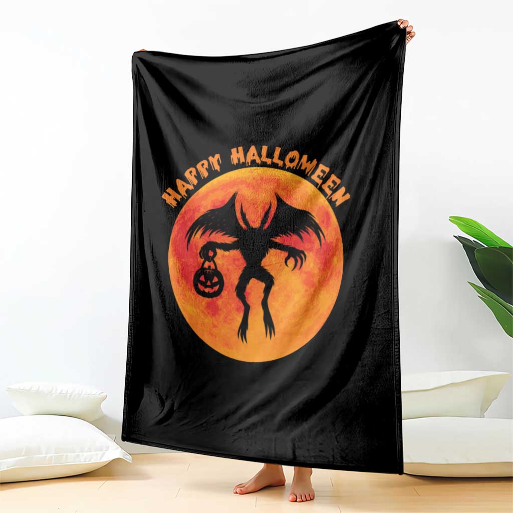 Funny Halloween Mothman Cryptid Creatures Throw Blanket - Wonder Print Shop