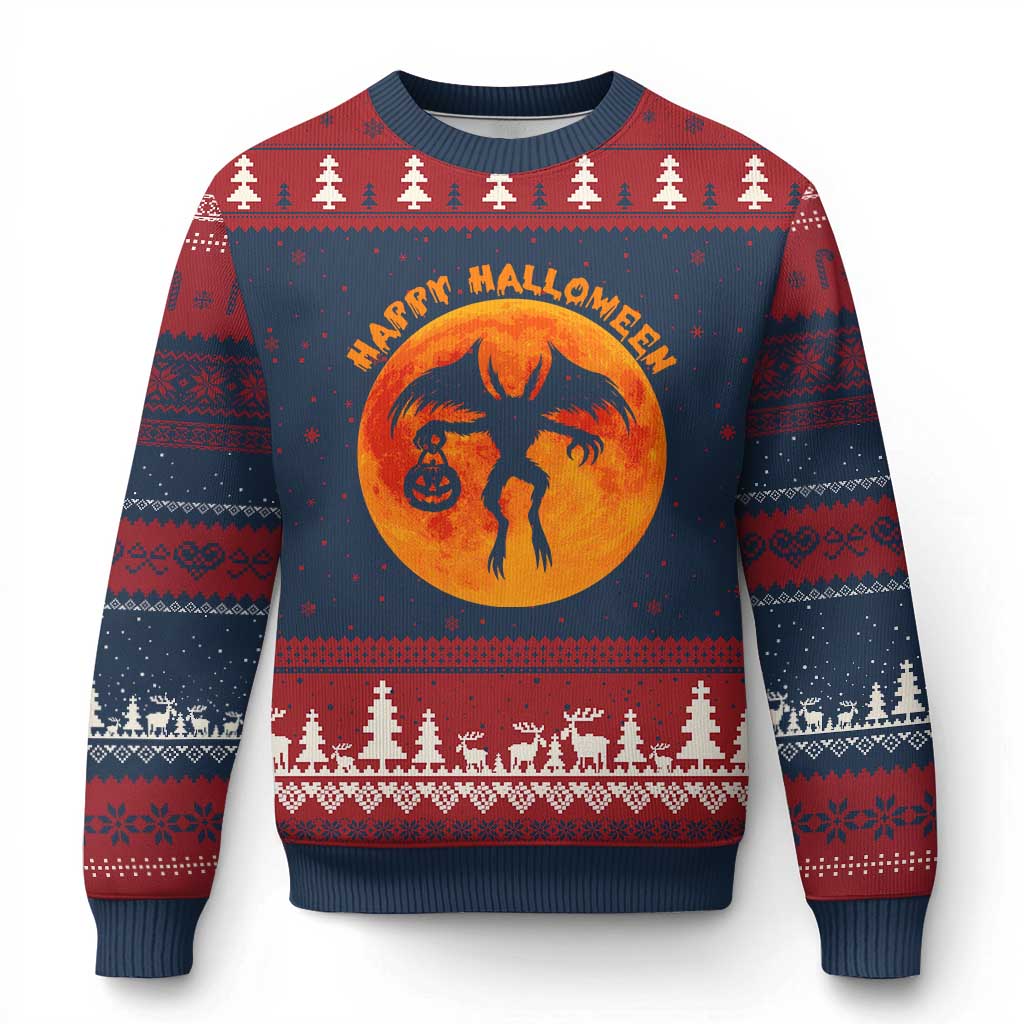 Funny Halloween Mothman Cryptid Creatures Ugly Christmas Sweater - Wonder Print Shop
