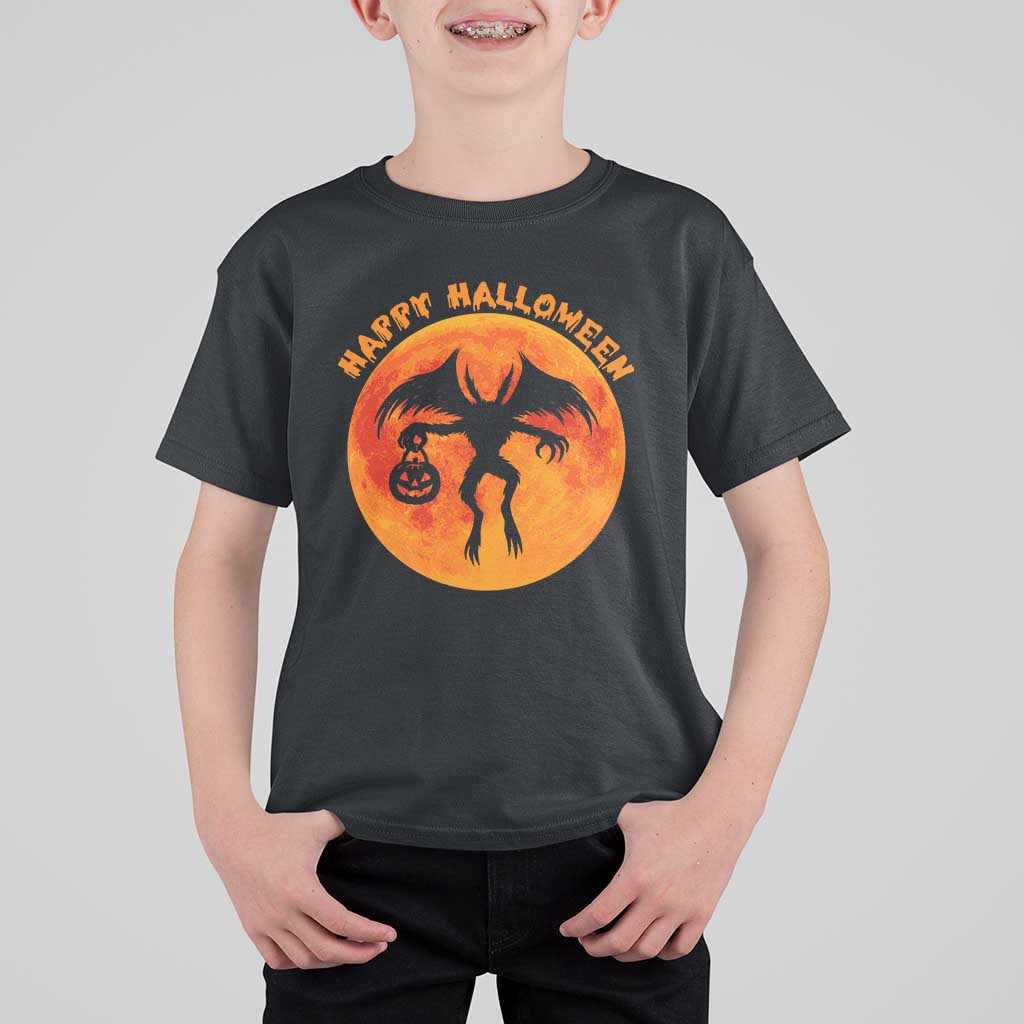 Funny Halloween Mothman Cryptid Creatures T Shirt For Kid - Wonder Print Shop