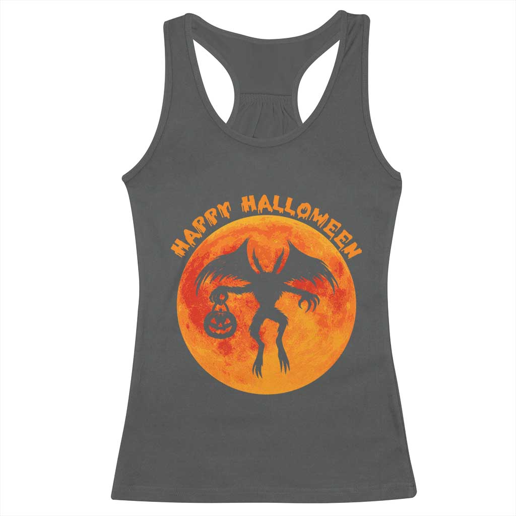 Funny Halloween Mothman Cryptid Creatures Racerback Tank Top - Wonder Print Shop