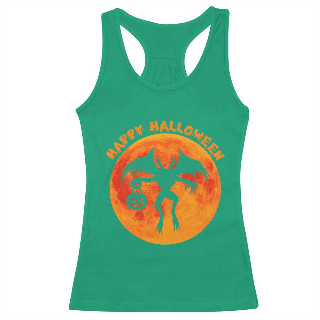 Funny Halloween Mothman Cryptid Creatures Racerback Tank Top - Wonder Print Shop