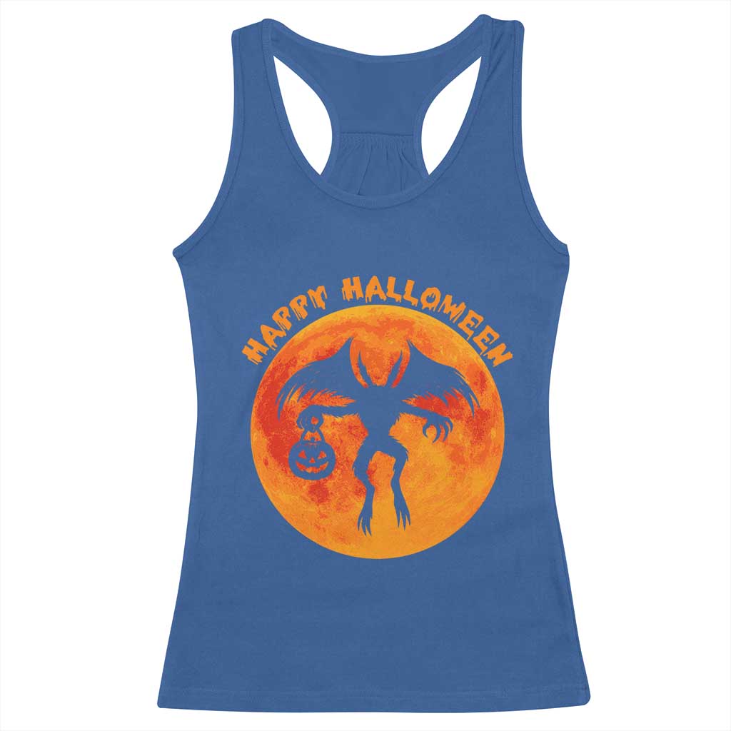 Funny Halloween Mothman Cryptid Creatures Racerback Tank Top - Wonder Print Shop