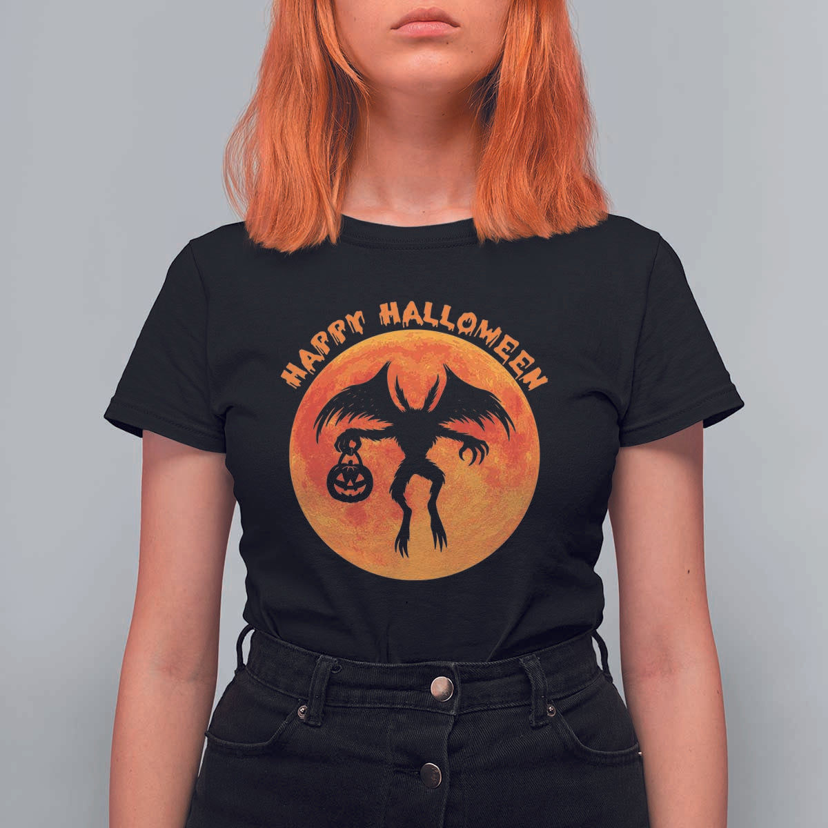 Funny Halloween Mothman Cryptid Creatures T Shirt For Women - Wonder Print Shop