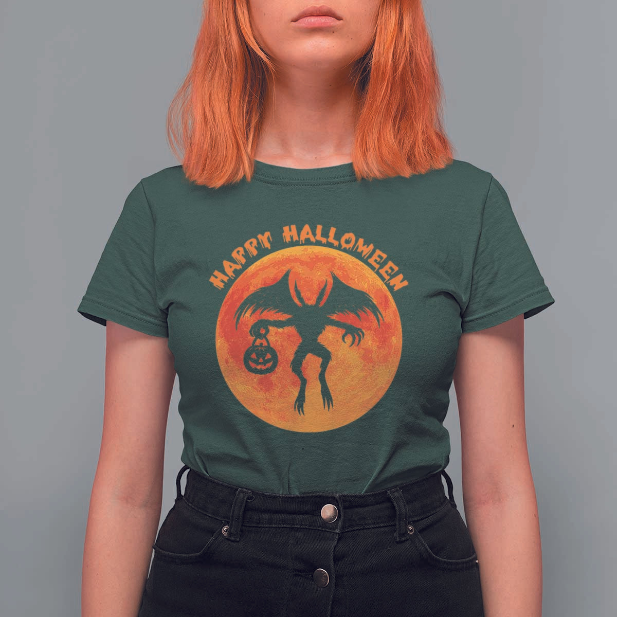 Funny Halloween Mothman Cryptid Creatures T Shirt For Women - Wonder Print Shop