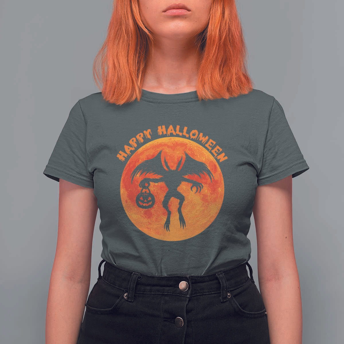 Funny Halloween Mothman Cryptid Creatures T Shirt For Women - Wonder Print Shop