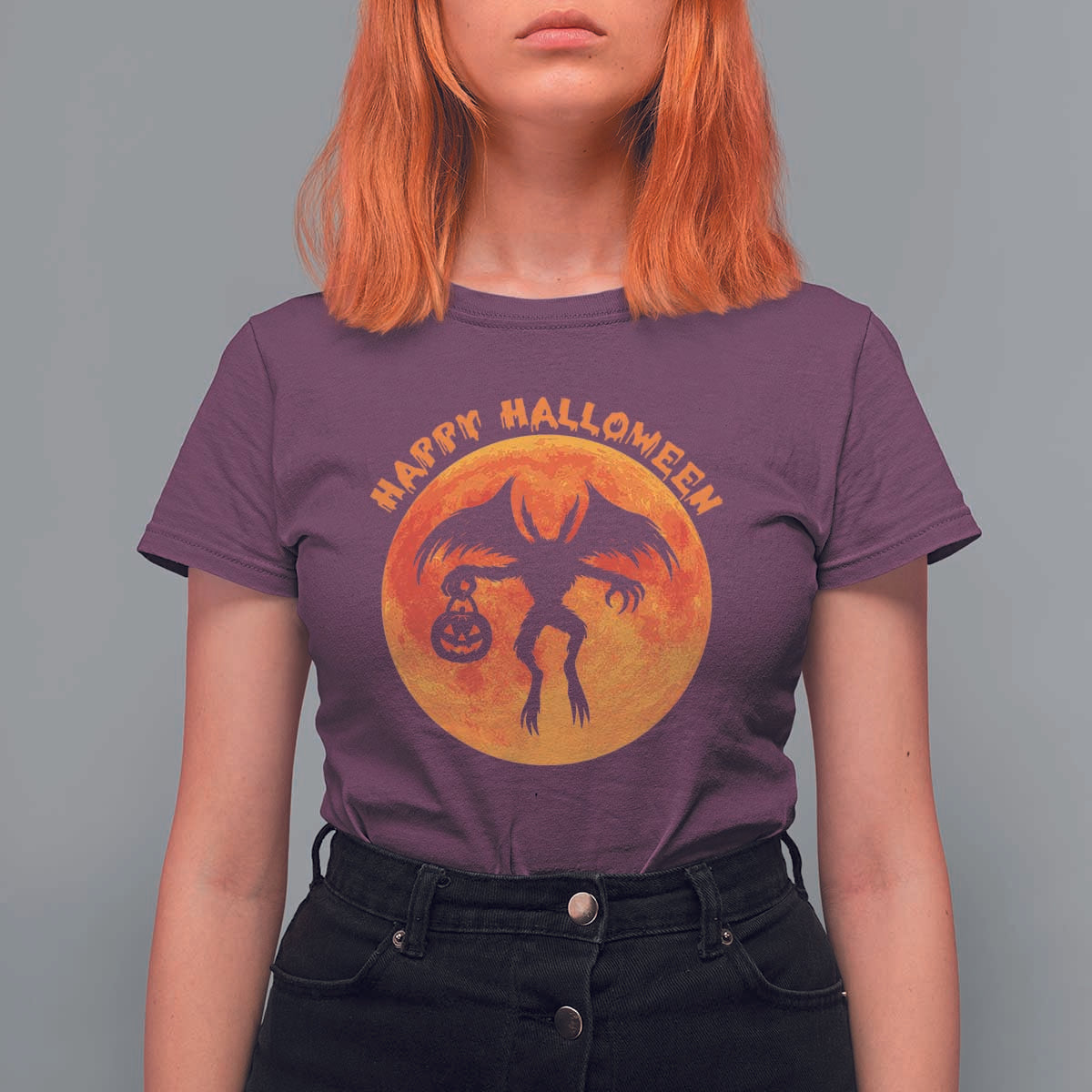 Funny Halloween Mothman Cryptid Creatures T Shirt For Women - Wonder Print Shop