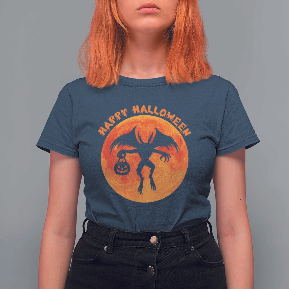 Funny Halloween Mothman Cryptid Creatures T Shirt For Women - Wonder Print Shop