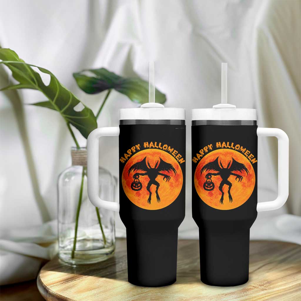 Funny Halloween Mothman Cryptid Creatures Tumbler With Handle - Wonder Print Shop