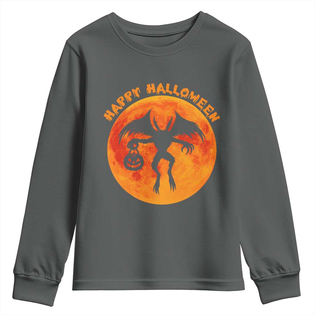 Funny Halloween Mothman Cryptid Creatures Youth Sweatshirt - Wonder Print Shop