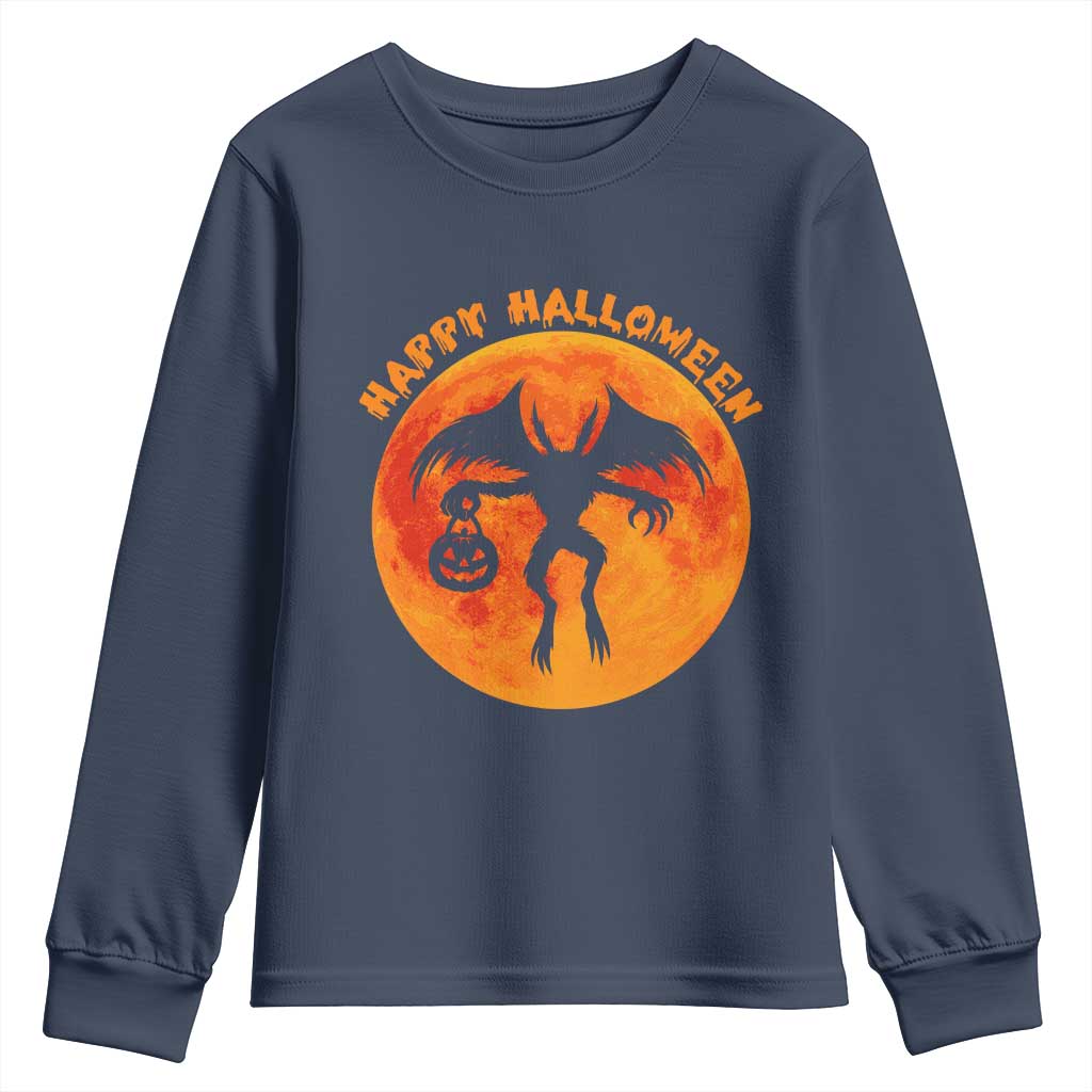Funny Halloween Mothman Cryptid Creatures Youth Sweatshirt - Wonder Print Shop