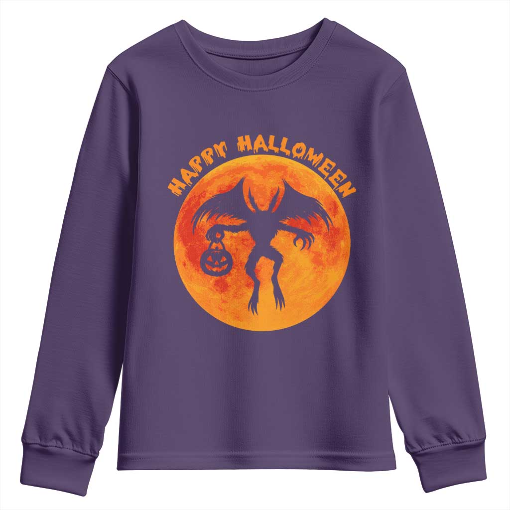 Funny Halloween Mothman Cryptid Creatures Youth Sweatshirt - Wonder Print Shop