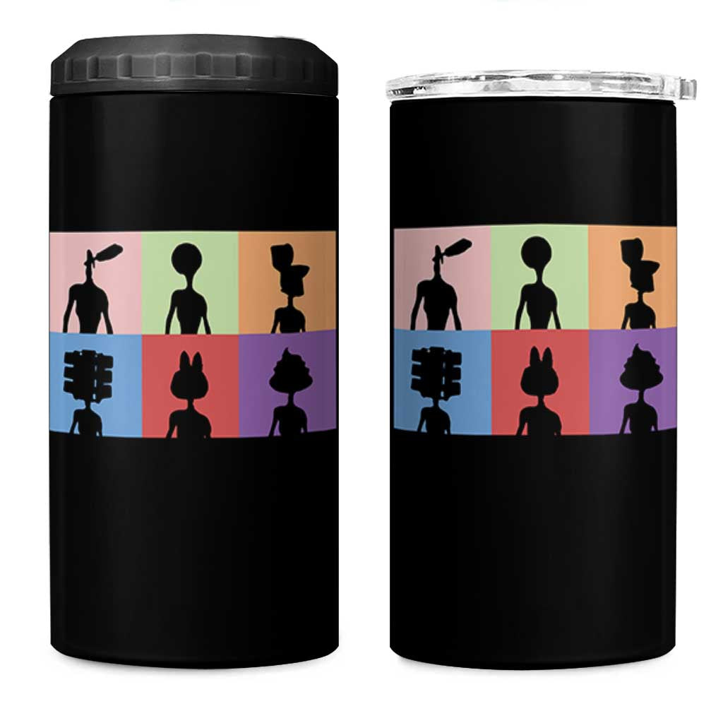 Funny Siren Head 4 in 1 Can Cooler Tumbler Supernatural Cryptid Horror Monster - Wonder Print Shop
