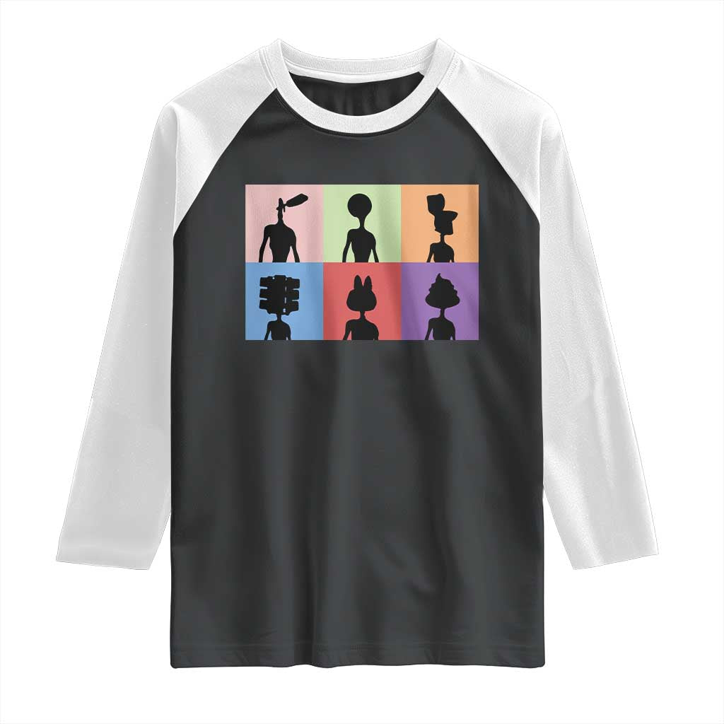 Funny Siren Head Raglan Shirt Supernatural Cryptid Horror Monster - Wonder Print Shop