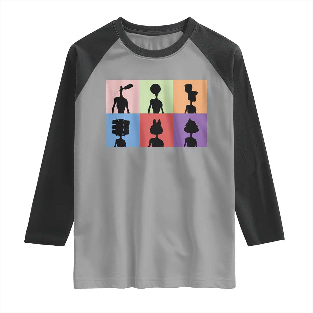 Funny Siren Head Raglan Shirt Supernatural Cryptid Horror Monster - Wonder Print Shop