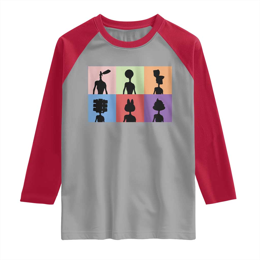 Funny Siren Head Raglan Shirt Supernatural Cryptid Horror Monster - Wonder Print Shop
