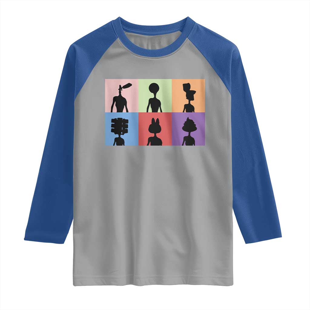 Funny Siren Head Raglan Shirt Supernatural Cryptid Horror Monster - Wonder Print Shop
