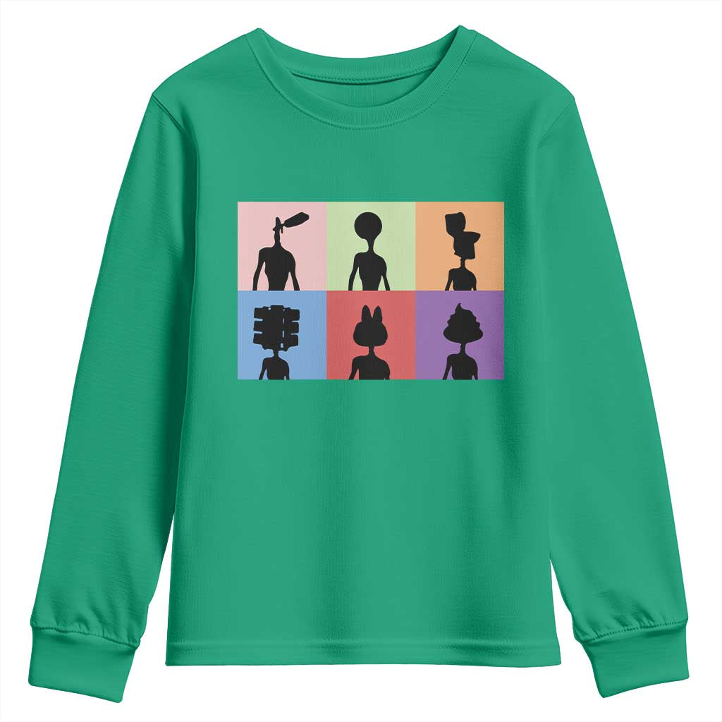 Funny Siren Head Youth Sweatshirt Supernatural Cryptid Horror Monster - Wonder Print Shop