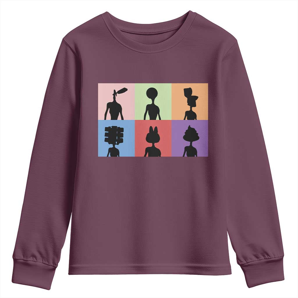 Funny Siren Head Youth Sweatshirt Supernatural Cryptid Horror Monster - Wonder Print Shop