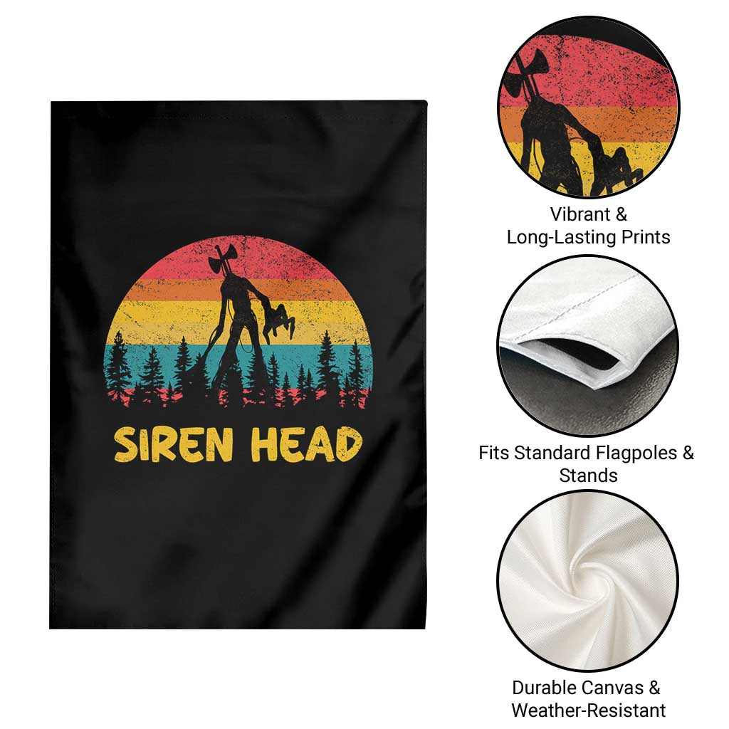 Siren Head Garden Flag Retro Supernatural Cryptid Horror Monster - Wonder Print Shop