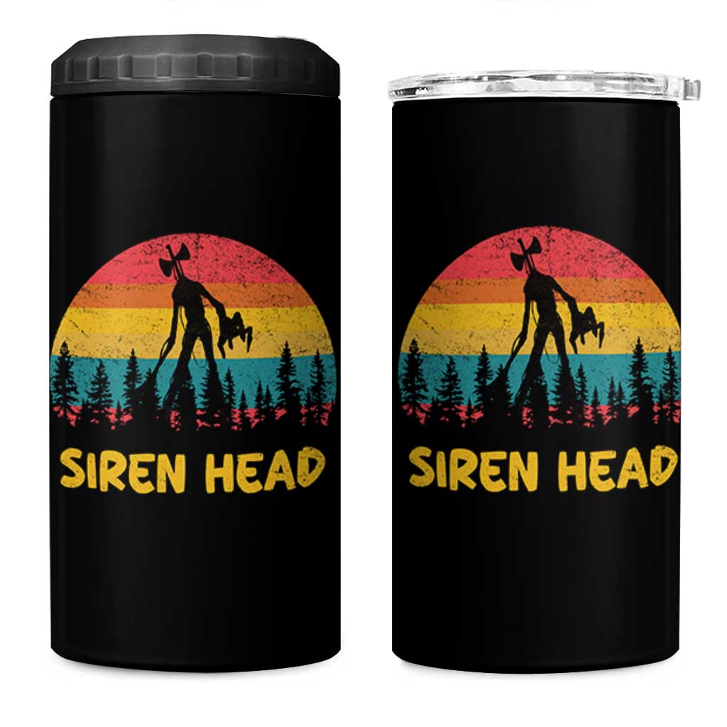 Siren Head 4 in 1 Can Cooler Tumbler Retro Supernatural Cryptid Horror Monster - Wonder Print Shop