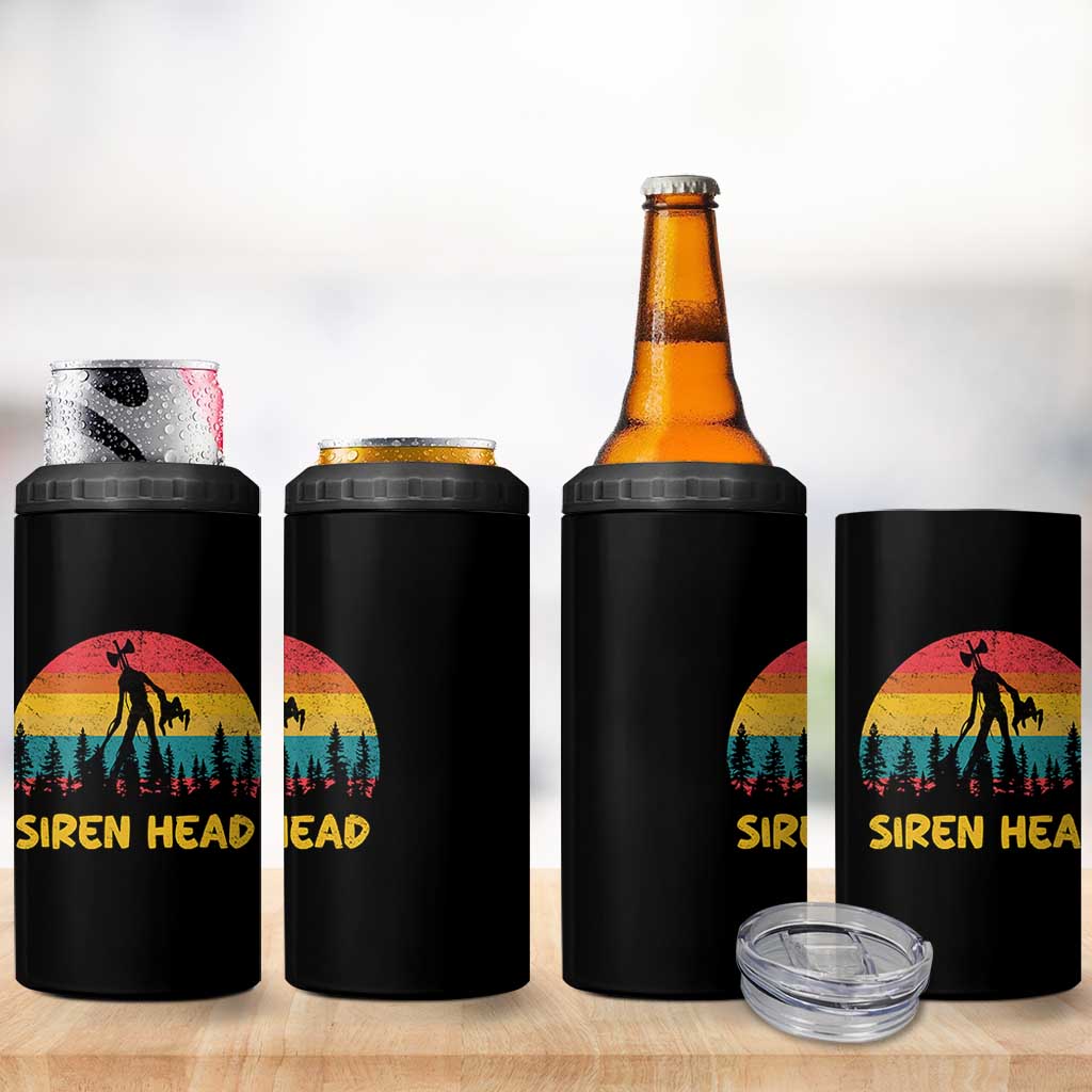 Siren Head 4 in 1 Can Cooler Tumbler Retro Supernatural Cryptid Horror Monster - Wonder Print Shop