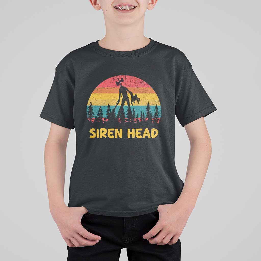 Siren Head T Shirt For Kid Retro Supernatural Cryptid Horror Monster - Wonder Print Shop