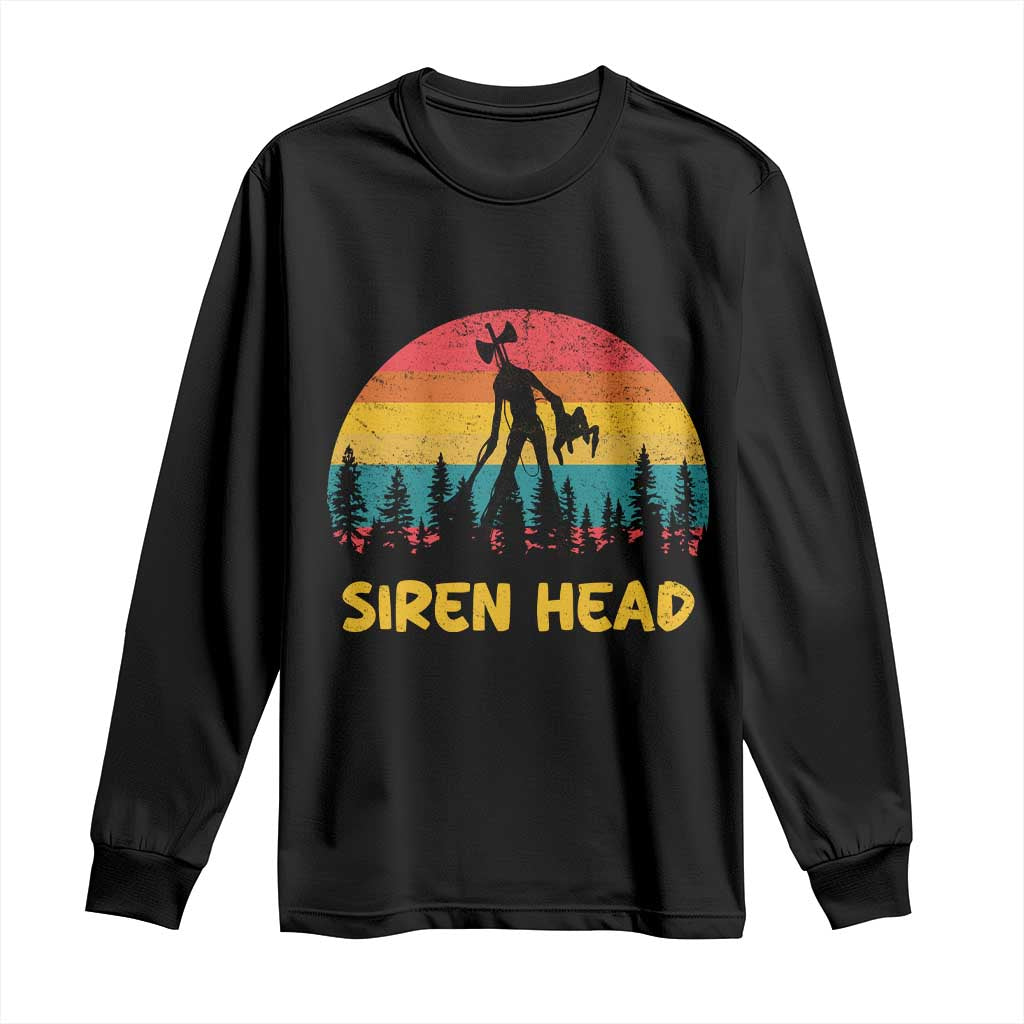 Siren Head Long Sleeve Shirt Retro Supernatural Cryptid Horror Monster - Wonder Print Shop