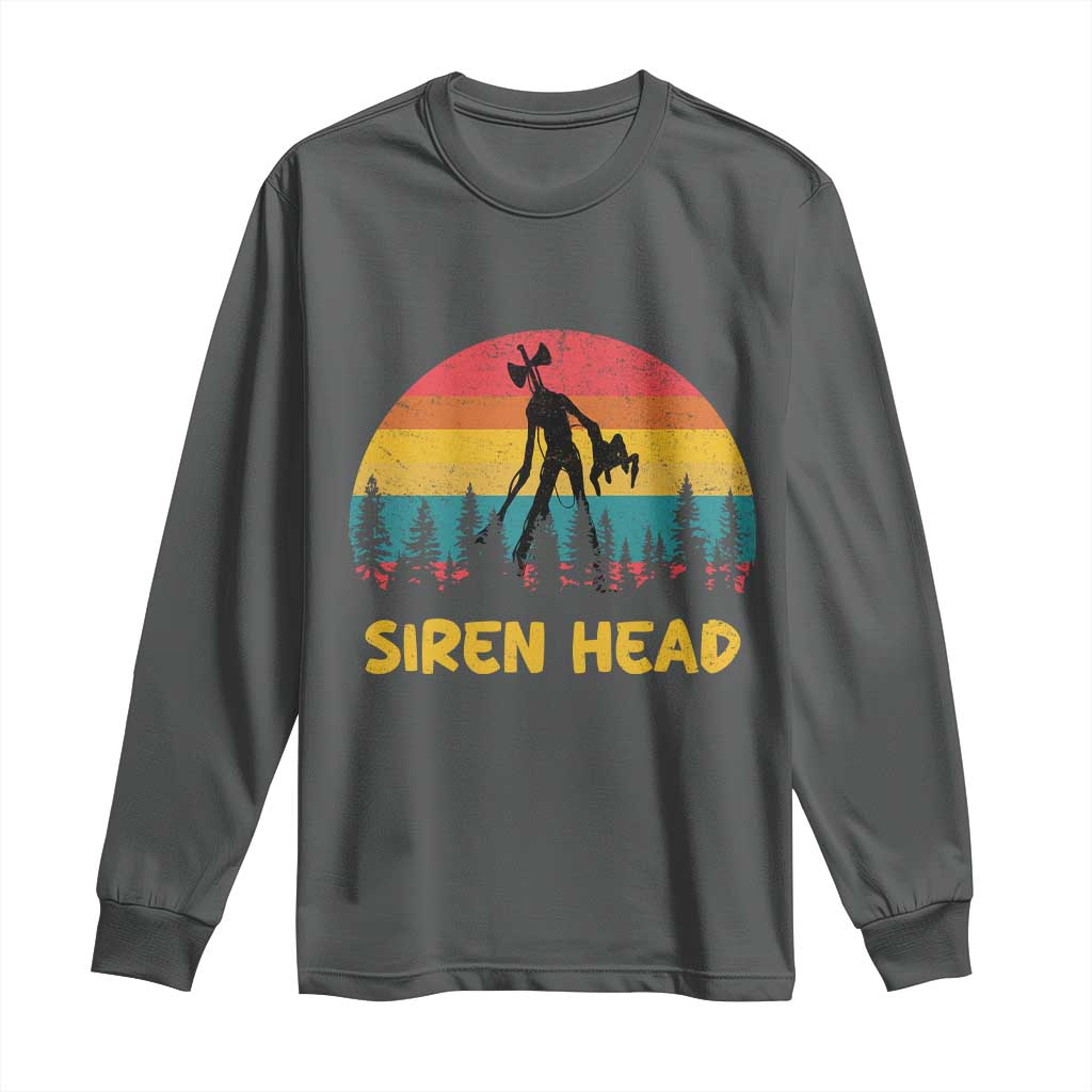 Siren Head Long Sleeve Shirt Retro Supernatural Cryptid Horror Monster - Wonder Print Shop