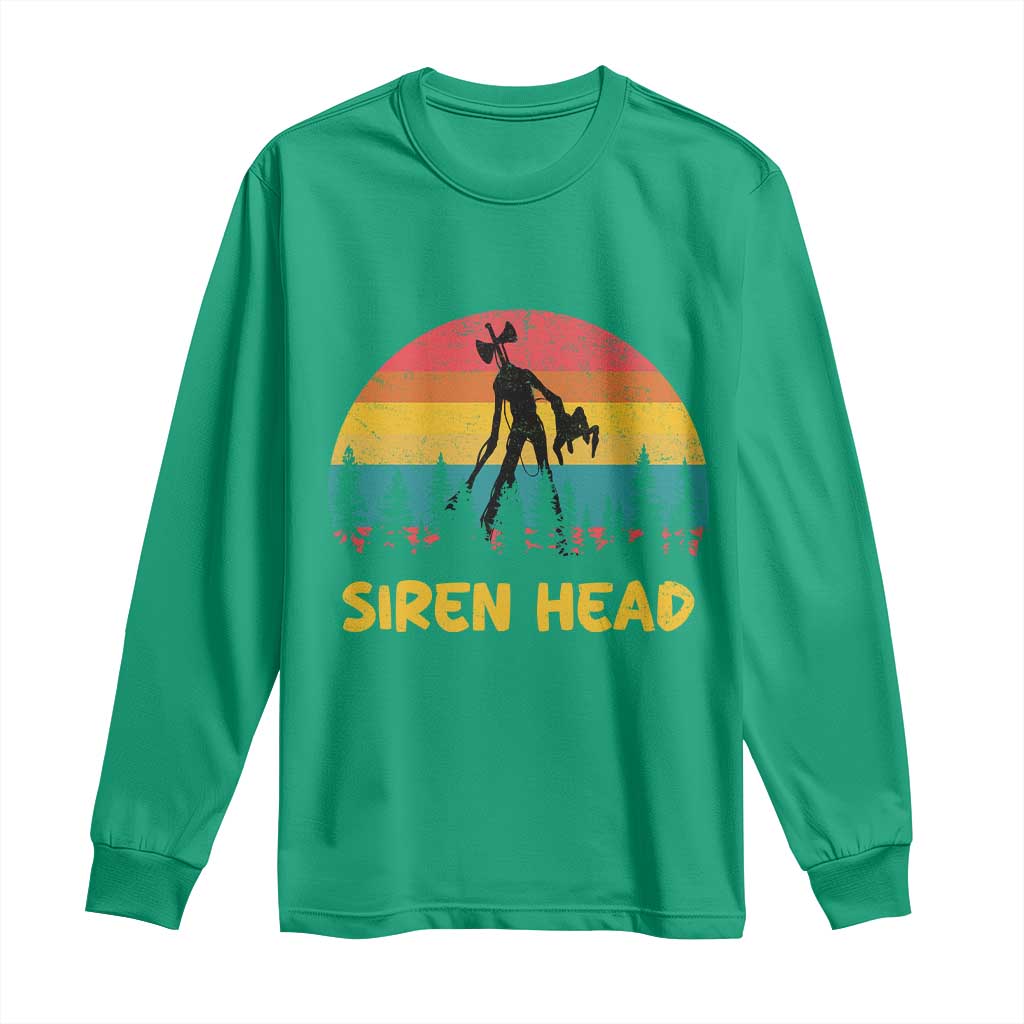 Siren Head Long Sleeve Shirt Retro Supernatural Cryptid Horror Monster - Wonder Print Shop