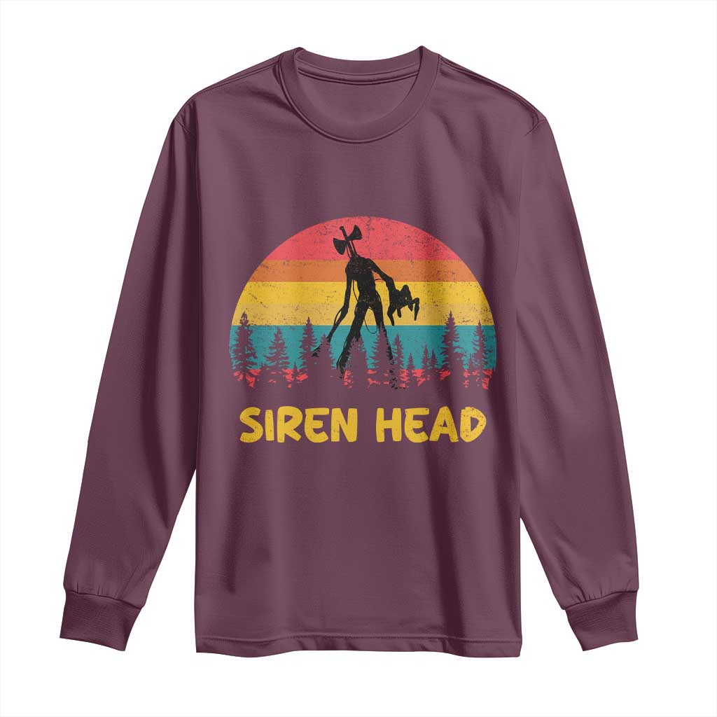 Siren Head Long Sleeve Shirt Retro Supernatural Cryptid Horror Monster - Wonder Print Shop