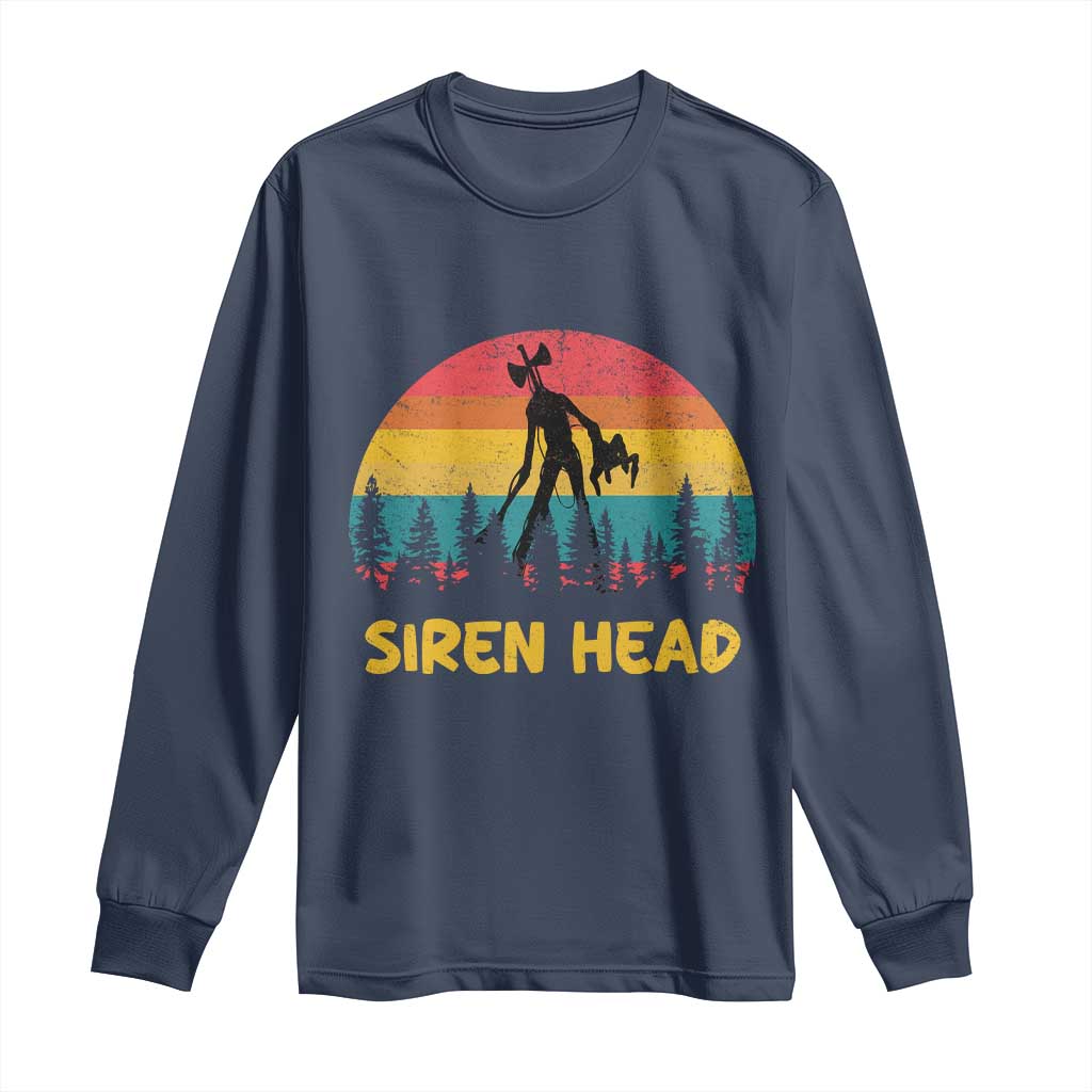Siren Head Long Sleeve Shirt Retro Supernatural Cryptid Horror Monster - Wonder Print Shop