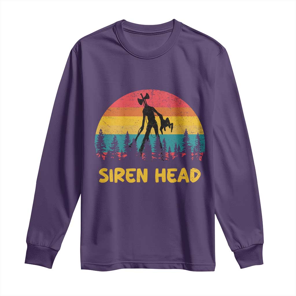 Siren Head Long Sleeve Shirt Retro Supernatural Cryptid Horror Monster - Wonder Print Shop