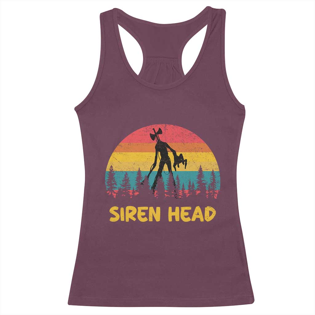 Siren Head Racerback Tank Top Retro Supernatural Cryptid Horror Monster - Wonder Print Shop
