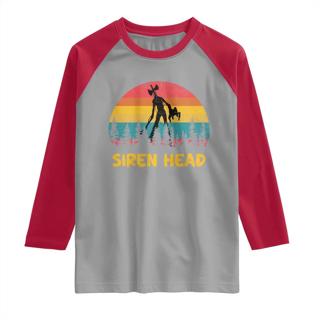 Siren Head Raglan Shirt Retro Supernatural Cryptid Horror Monster - Wonder Print Shop