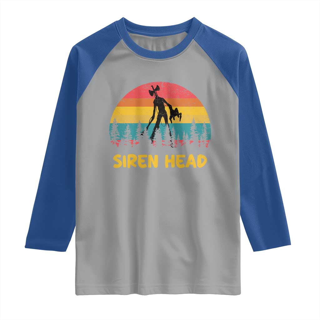 Siren Head Raglan Shirt Retro Supernatural Cryptid Horror Monster - Wonder Print Shop
