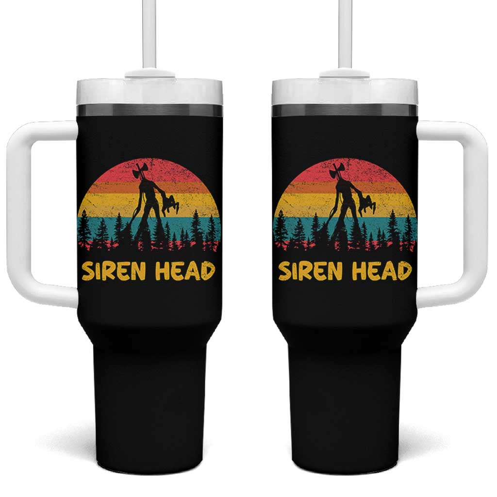 Siren Head Tumbler With Handle Retro Supernatural Cryptid Horror Monster - Wonder Print Shop