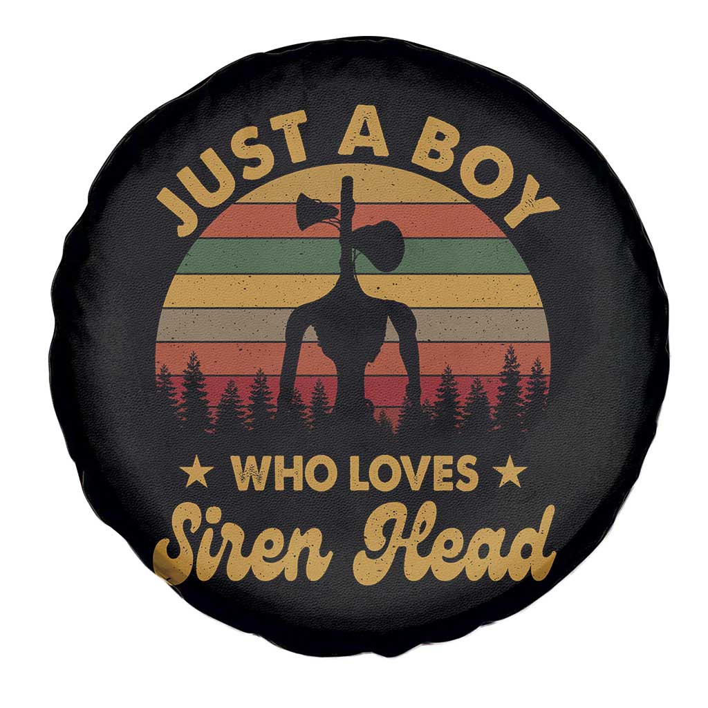 Funny Just A Boy Who Loves Siren Head Spare Tire Cover Supernatural Cryptid Retro Monster - Wonder Print Shop