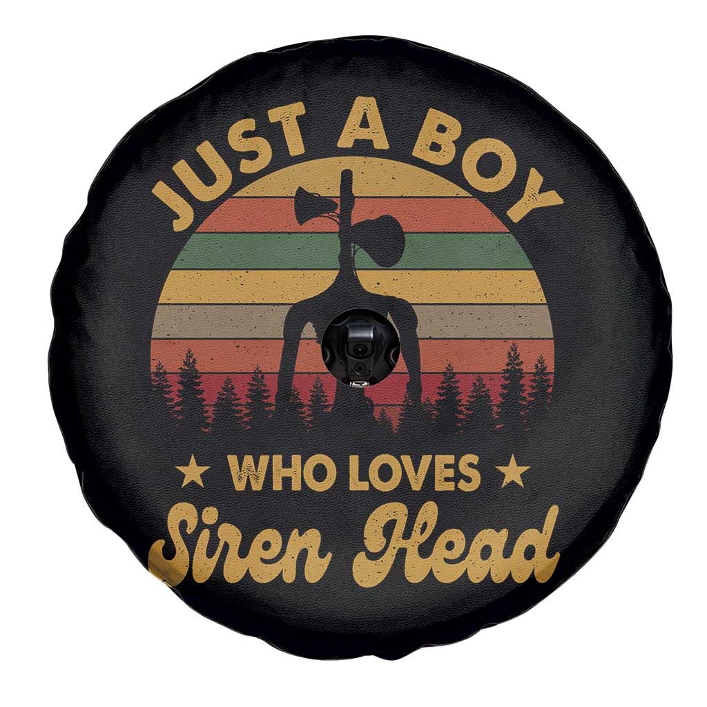 Funny Just A Boy Who Loves Siren Head Spare Tire Cover Supernatural Cryptid Retro Monster - Wonder Print Shop
