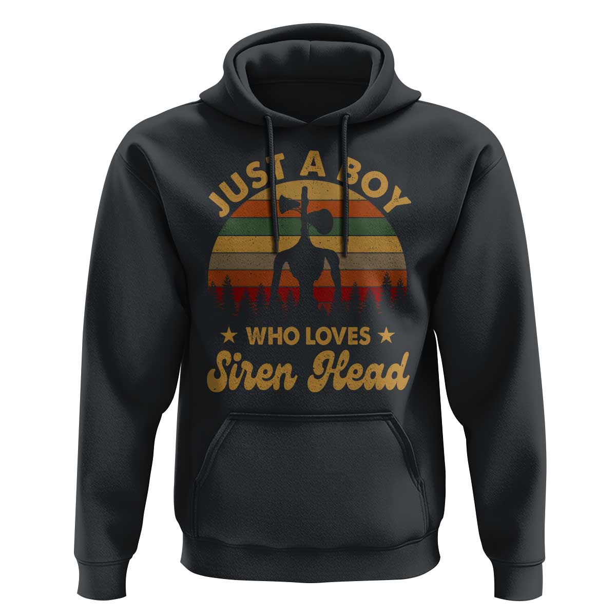 Funny Just A Boy Who Loves Siren Head Hoodie Supernatural Cryptid Retro Monster - Wonder Print Shop